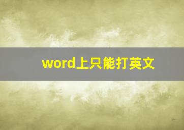 word上只能打英文