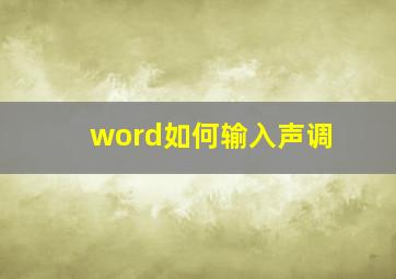 word如何输入声调