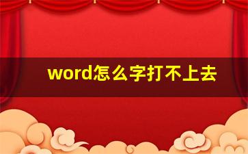 word怎么字打不上去