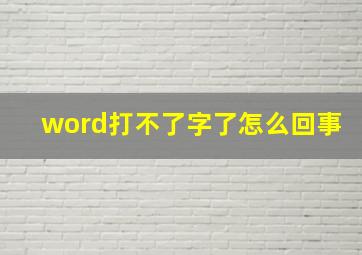 word打不了字了怎么回事