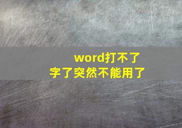 word打不了字了突然不能用了