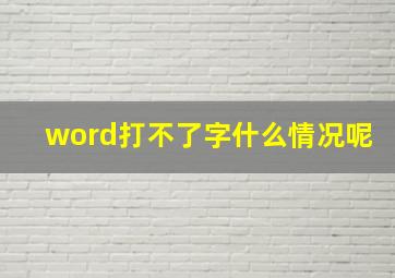 word打不了字什么情况呢