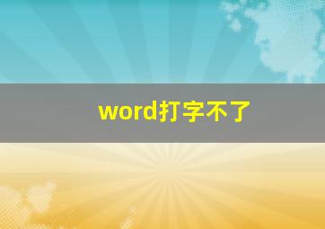 word打字不了