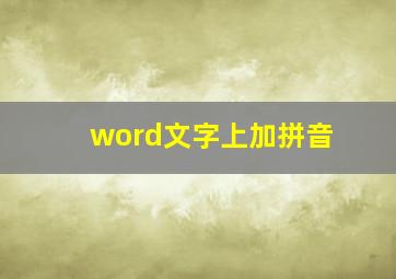 word文字上加拼音