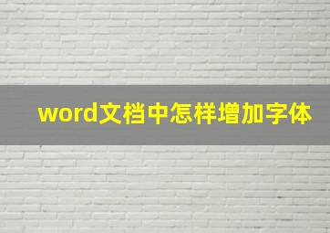 word文档中怎样增加字体