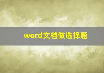 word文档做选择题