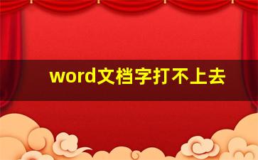 word文档字打不上去