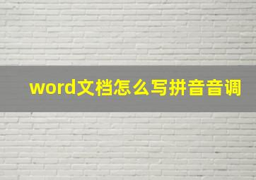 word文档怎么写拼音音调