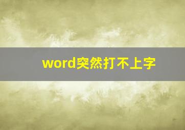 word突然打不上字