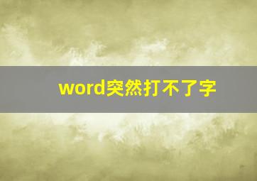 word突然打不了字