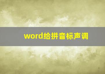 word给拼音标声调