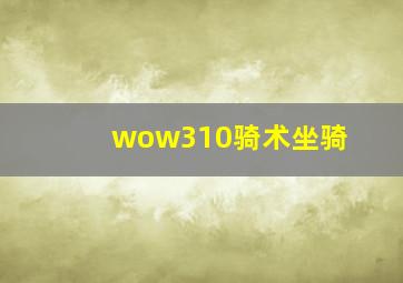 wow310骑术坐骑