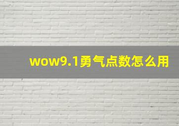 wow9.1勇气点数怎么用