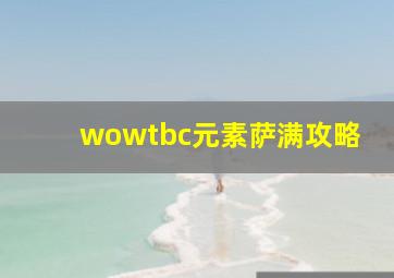 wowtbc元素萨满攻略