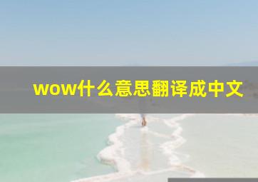 wow什么意思翻译成中文