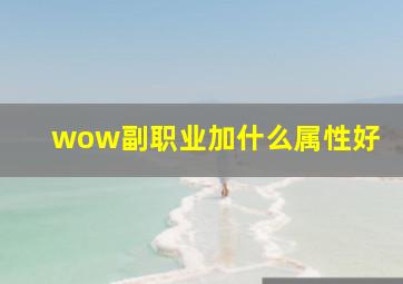 wow副职业加什么属性好