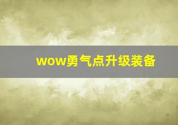 wow勇气点升级装备