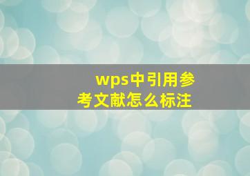 wps中引用参考文献怎么标注