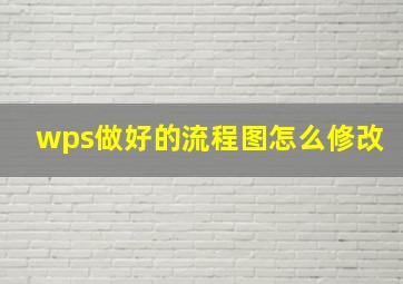 wps做好的流程图怎么修改