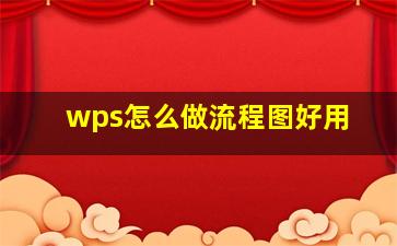 wps怎么做流程图好用