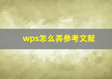 wps怎么弄参考文献