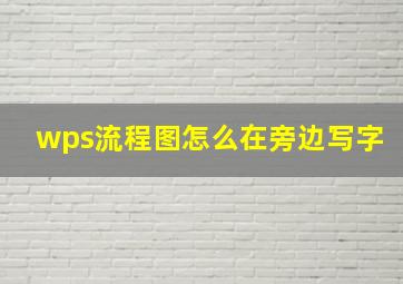 wps流程图怎么在旁边写字