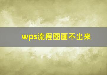 wps流程图画不出来