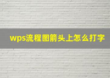 wps流程图箭头上怎么打字