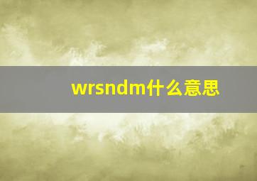 wrsndm什么意思