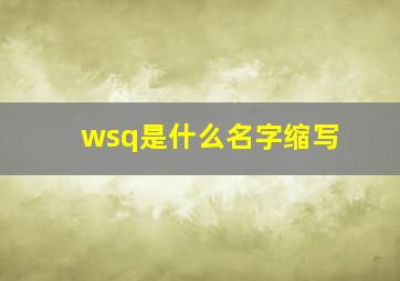 wsq是什么名字缩写