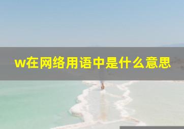 w在网络用语中是什么意思