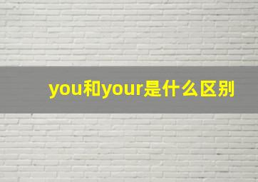 you和your是什么区别