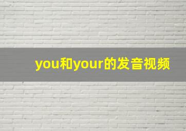 you和your的发音视频