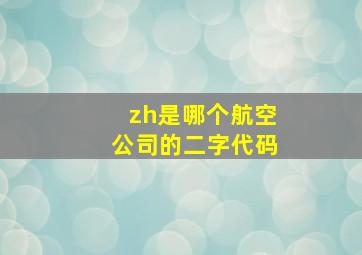 zh是哪个航空公司的二字代码