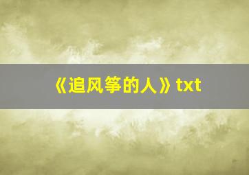 《追风筝的人》txt