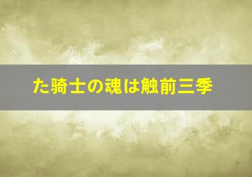 た骑士の魂は触前三季