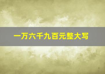 一万六千九百元整大写