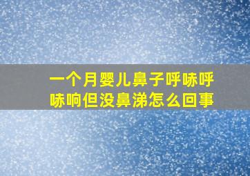 一个月婴儿鼻子呼哧呼哧响但没鼻涕怎么回事