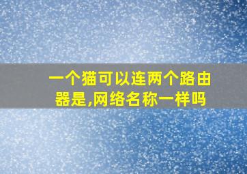 一个猫可以连两个路由器是,网络名称一样吗