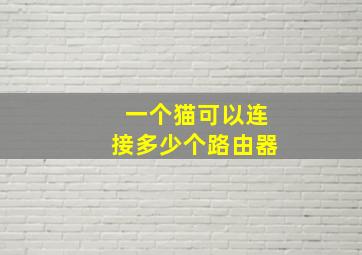 一个猫可以连接多少个路由器