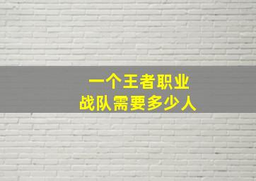 一个王者职业战队需要多少人