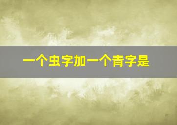 一个虫字加一个青字是