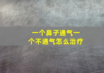 一个鼻子通气一个不通气怎么治疗