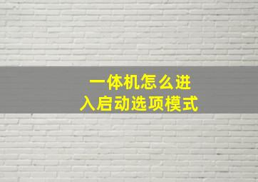 一体机怎么进入启动选项模式