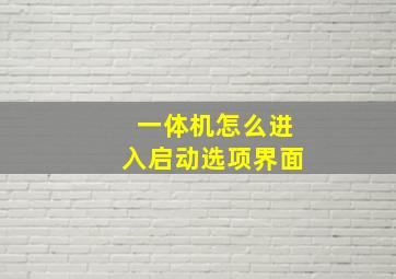 一体机怎么进入启动选项界面