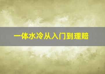 一体水冷从入门到理赔