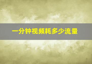 一分钟视频耗多少流量