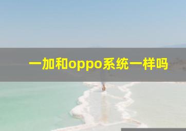 一加和oppo系统一样吗