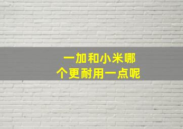 一加和小米哪个更耐用一点呢