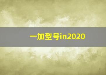 一加型号in2020